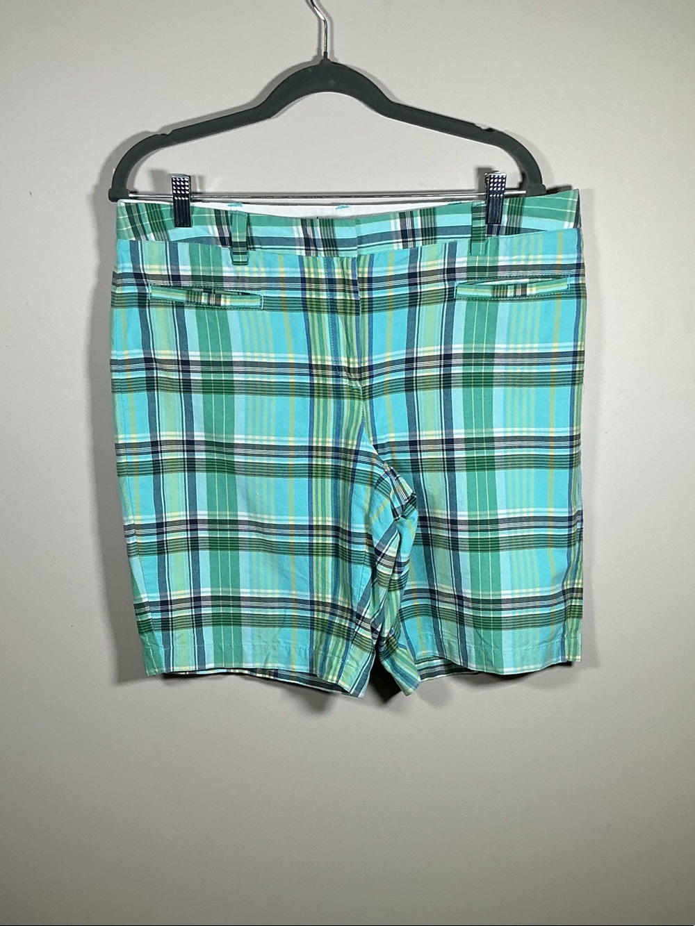 Lands’ End Plaid Shorts Size 12 | Green Blue Casual Summer